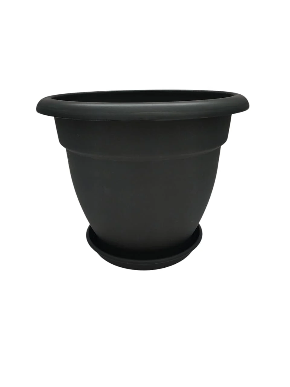 AKDC Plastic  Planter With Tray Width 28CM Height 24CM Black Color