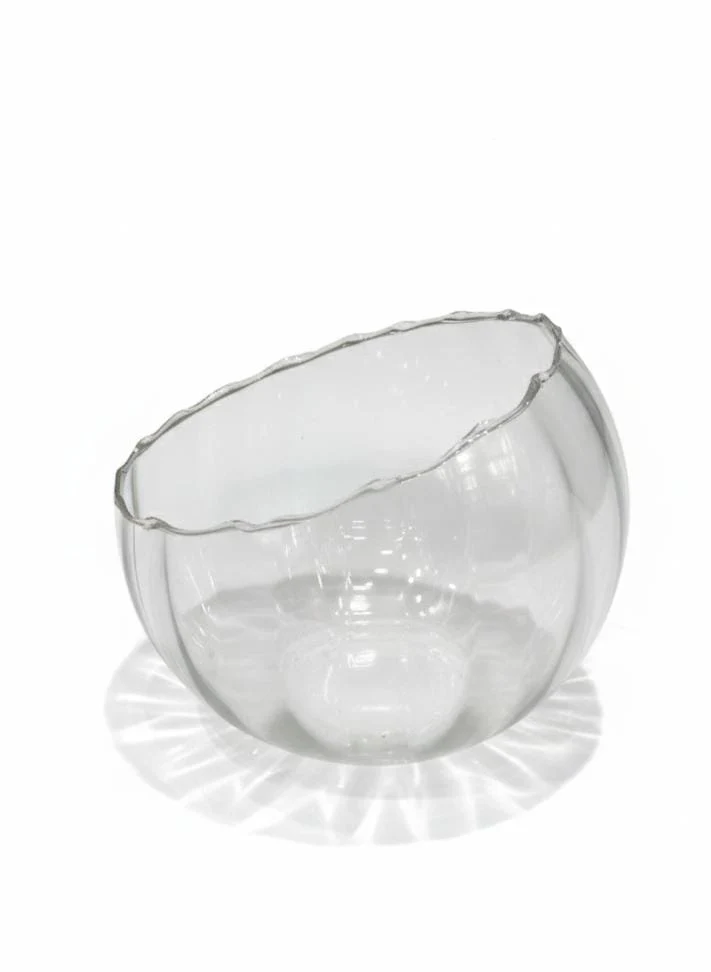 AKDC Decorative Transparent Glass Vase – 15×18 cm Clear Table Flower Vase