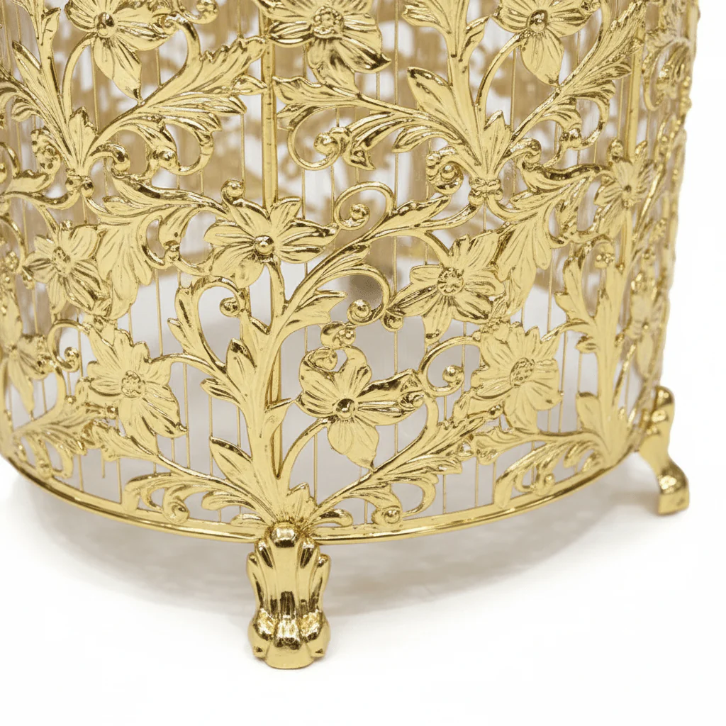 AKDC Premium Acrylic Dustbin with Gold Metal Base and Tissue Box Set for Bathroom, Office and Home Décor – Dustbin 28×22 cm, Tissue Box 26×13 cm - Image 3