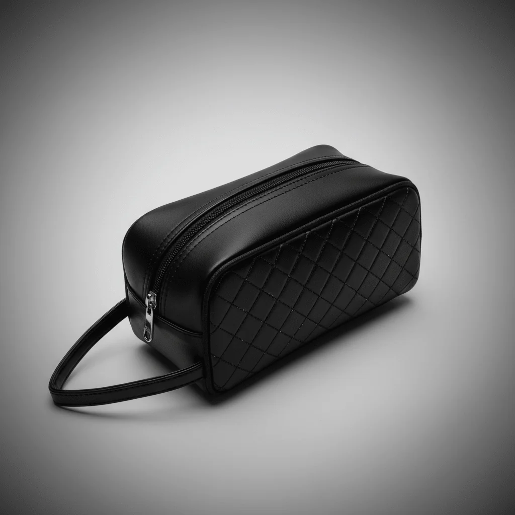 AKDC Elegant Black Artificial Leather Handbag Pouch 22×13 cm Refined Look with Extra Storage Capacity - Image 3