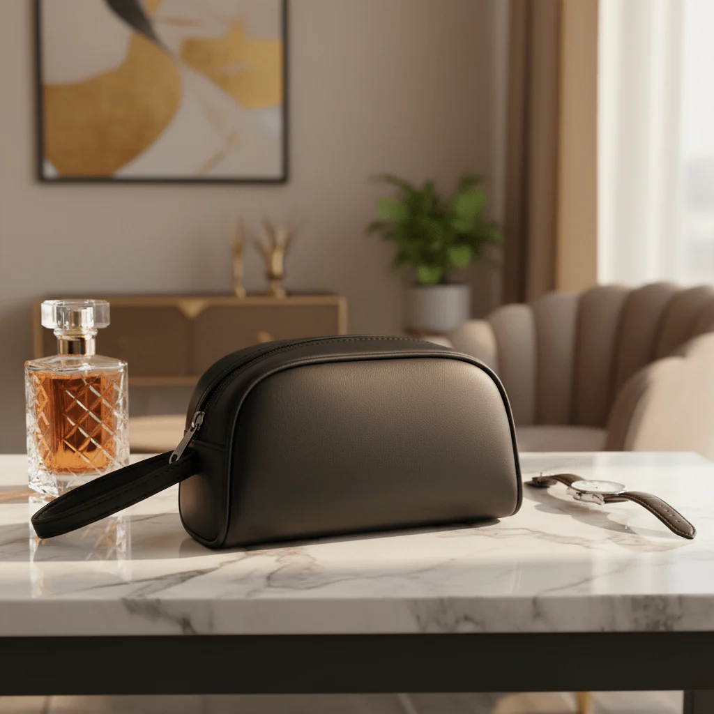 AKDC Elegant Black Faux Leather Handbag Pouch 20×12 cm Premium Finish Stylish and Durable Design - Image 2