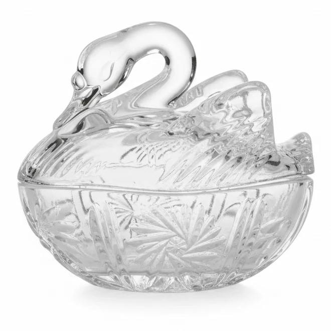 AKDC Elegant Glass Candy Storage Pot – Premium Decorative Container for Sweets, Dry Fruits & Treats 15×10 cm