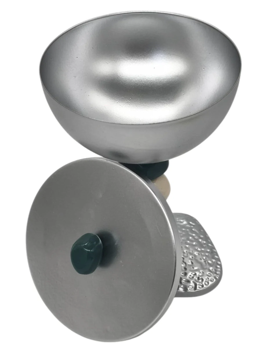 AKDC Metal Footed Candy Bowl with Lid 20cm*12cm*12cm, Multicolour - Image 3