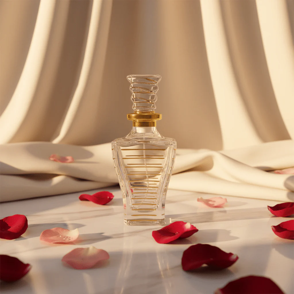AKDC glass perfume bottle with gold finish 150ml elegant refillable fragrance container stylish gift - Image 2