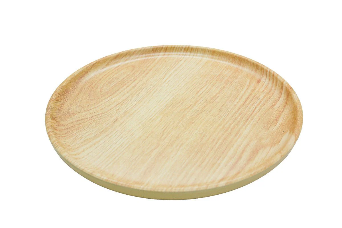 AKDC-Harm Melamine Round Plate 28.4cm Wood