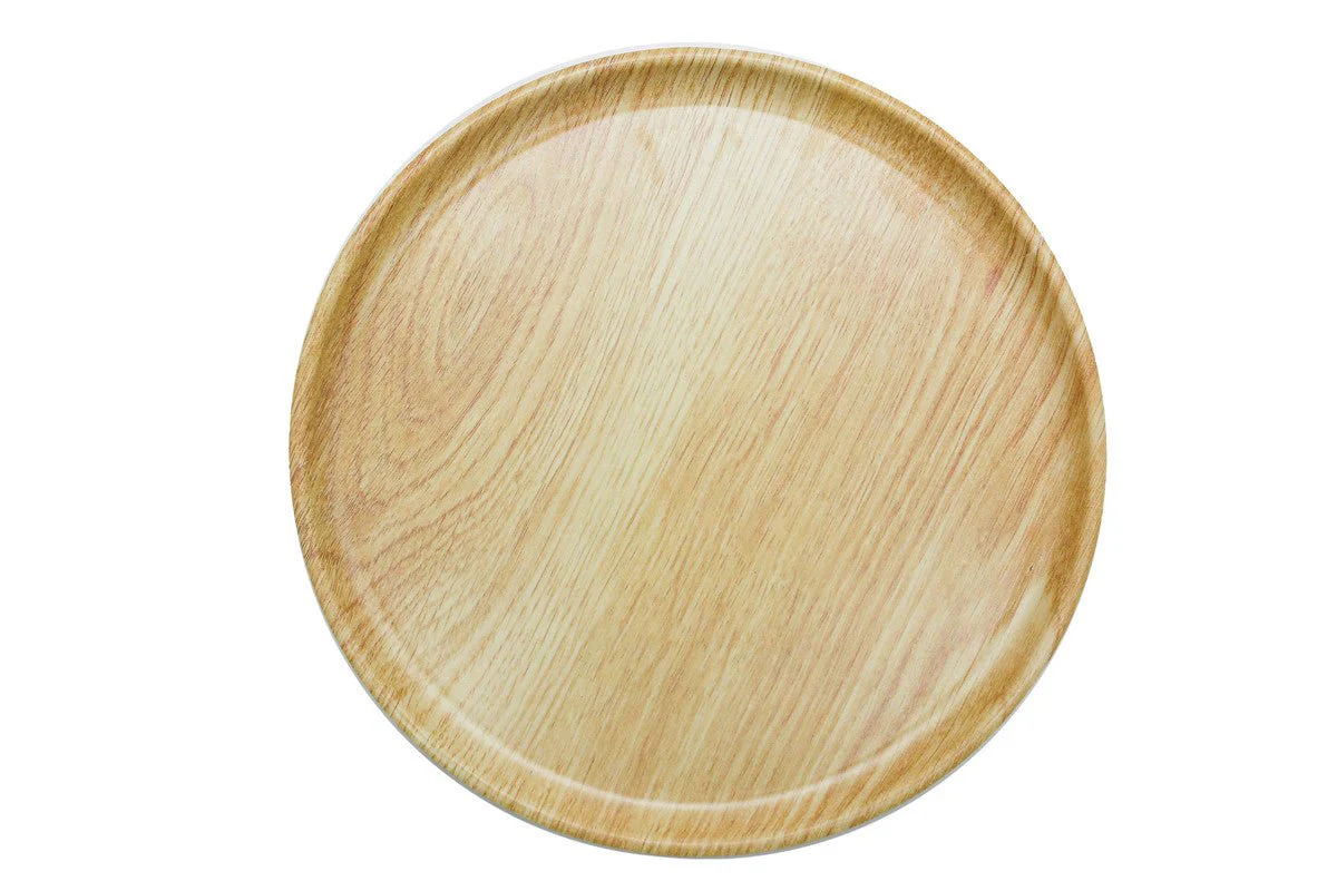 AKDC-Harm Melamine Round Plate 28.4cm Wood - Image 3