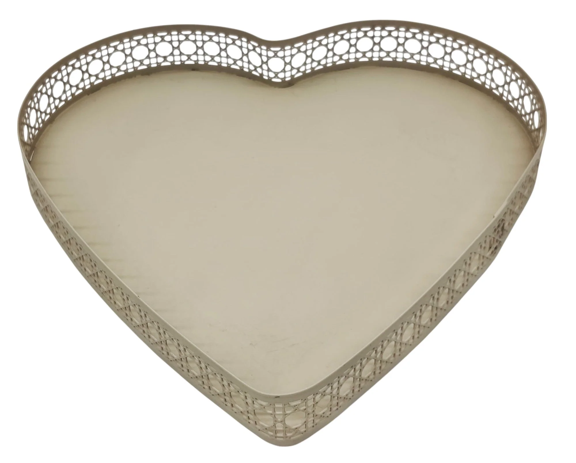 AKDC Heart Metal Candy Tray 20cm*5cm, Beige - Image 2