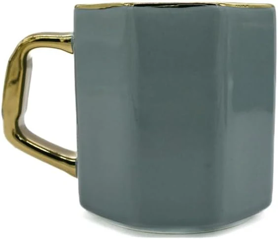 AKDC Km Ceramic Mug 380ml 18.8 X 20.8 X 29.7 Cm Grey/Golden
