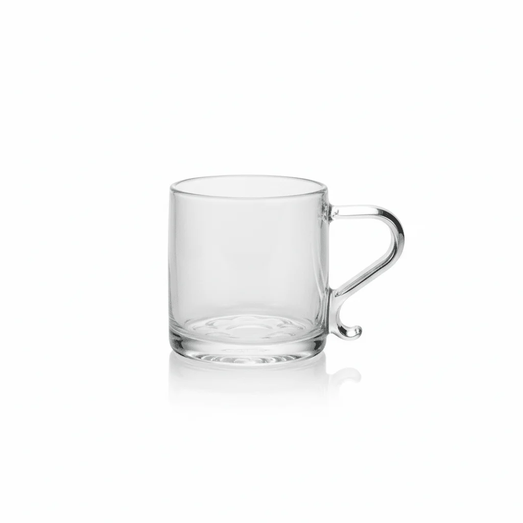 AKDC Large Capacity Clear Glass Mug with Designer Elegant Handle for Coffee Tea 345ml - Image 2