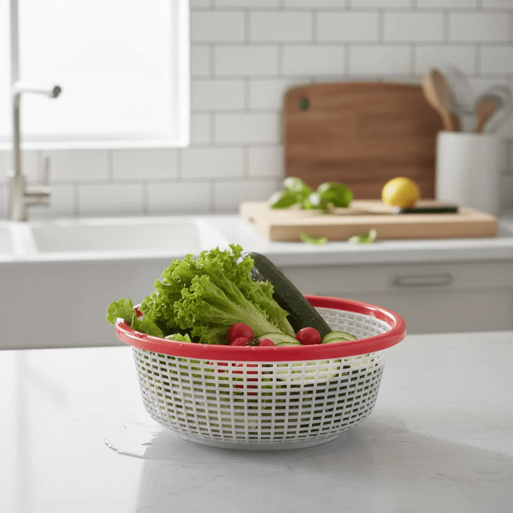 AKDC Large Round Plastic Fruit & Vegitable Colander – 32cm (Assorted Colors) - Image 2