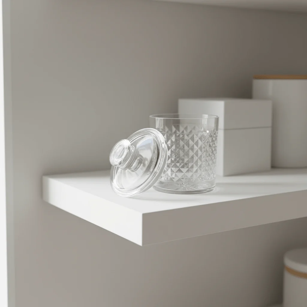 AKDC Luxury Diamond-Pattern Round Airtight Acrylic Storage Canister – Transparent Decorative Jar with Lid, 800 ml - Image 4