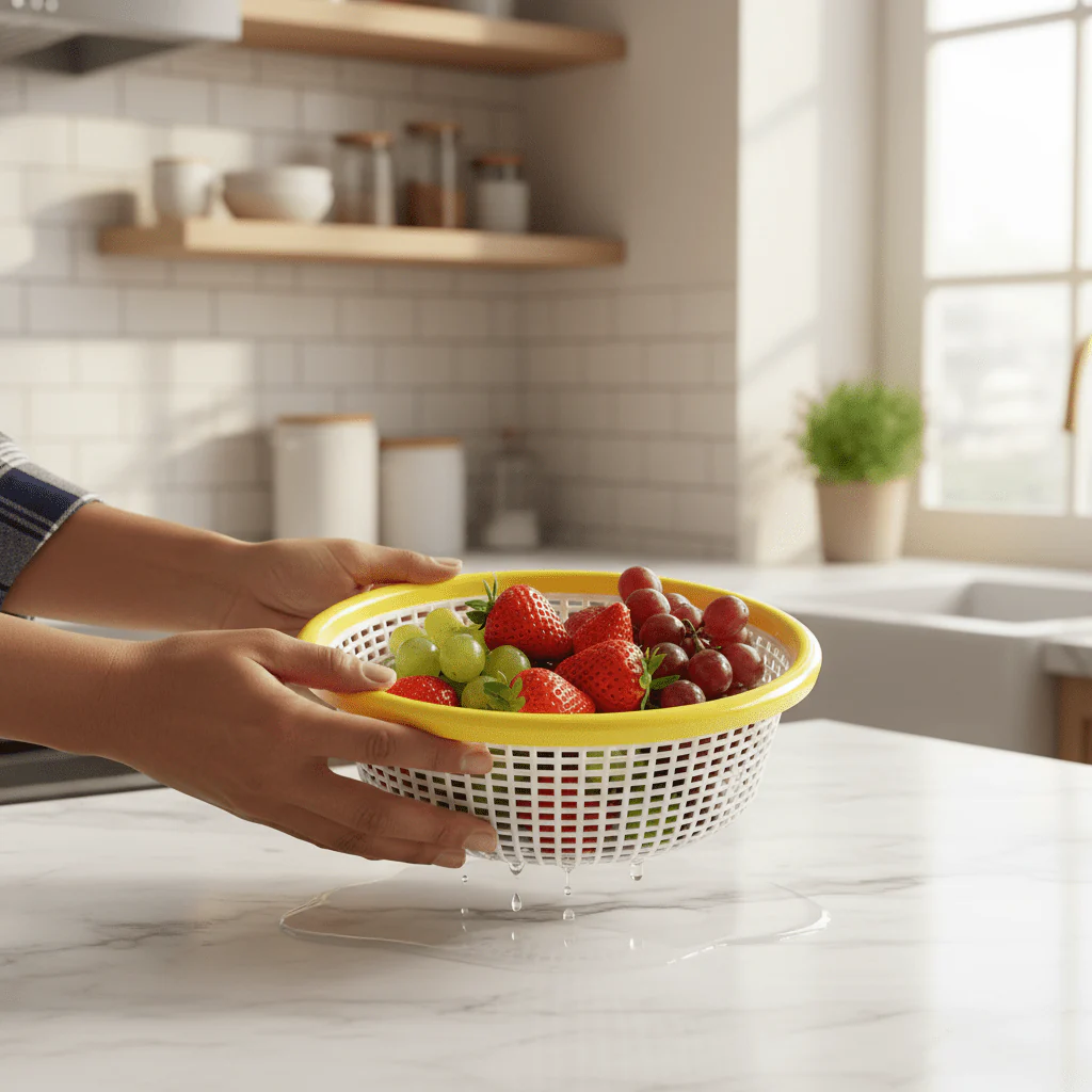 AKDC Medium Round Plastic Colander – 27cm (Assorted Colors) - Image 2