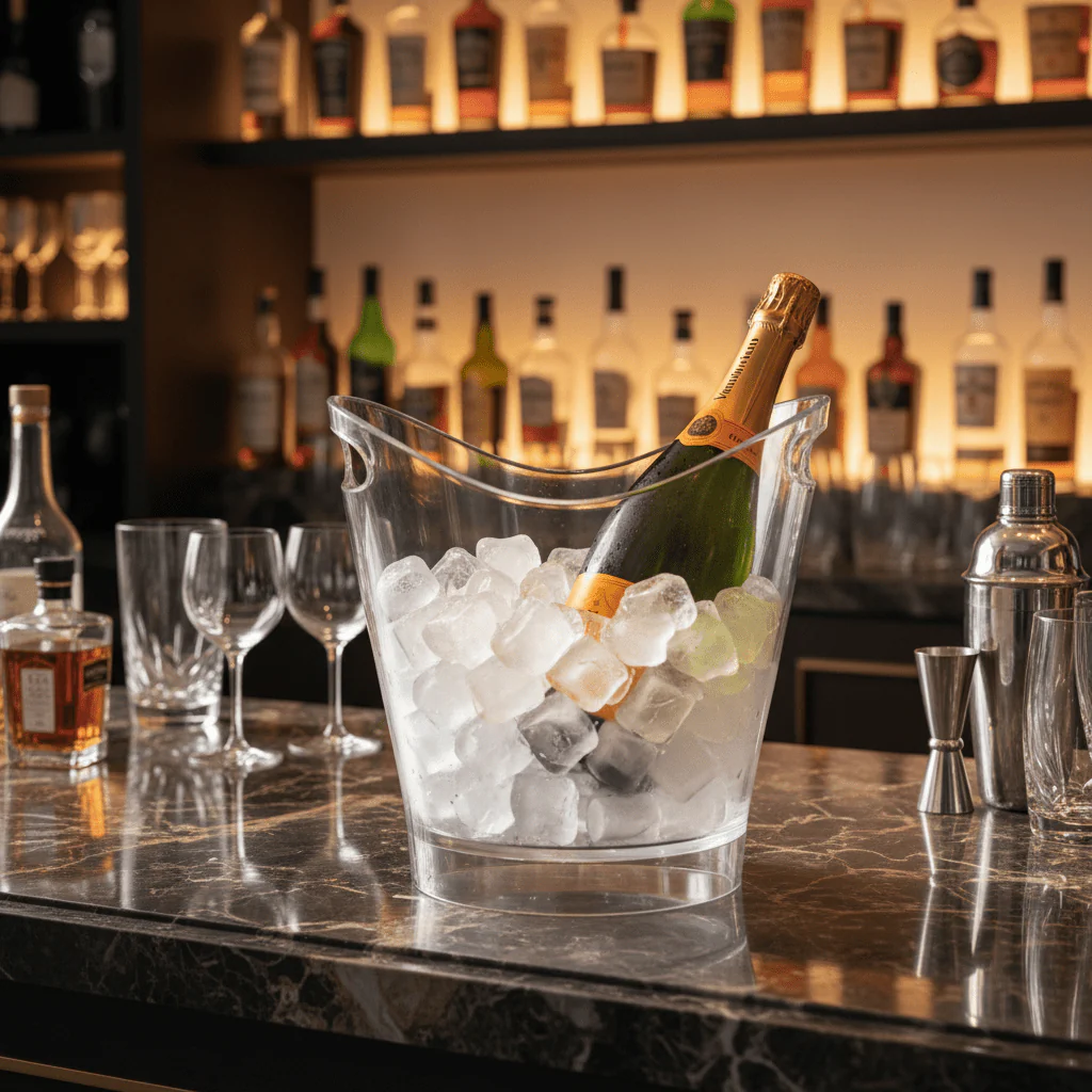 AKDC Medium Size Clear Acrylic Ice Bucket for Home Bar, Events and Beverage Service β Lightweight and Durable 20 Γ 30 cm - Image 2