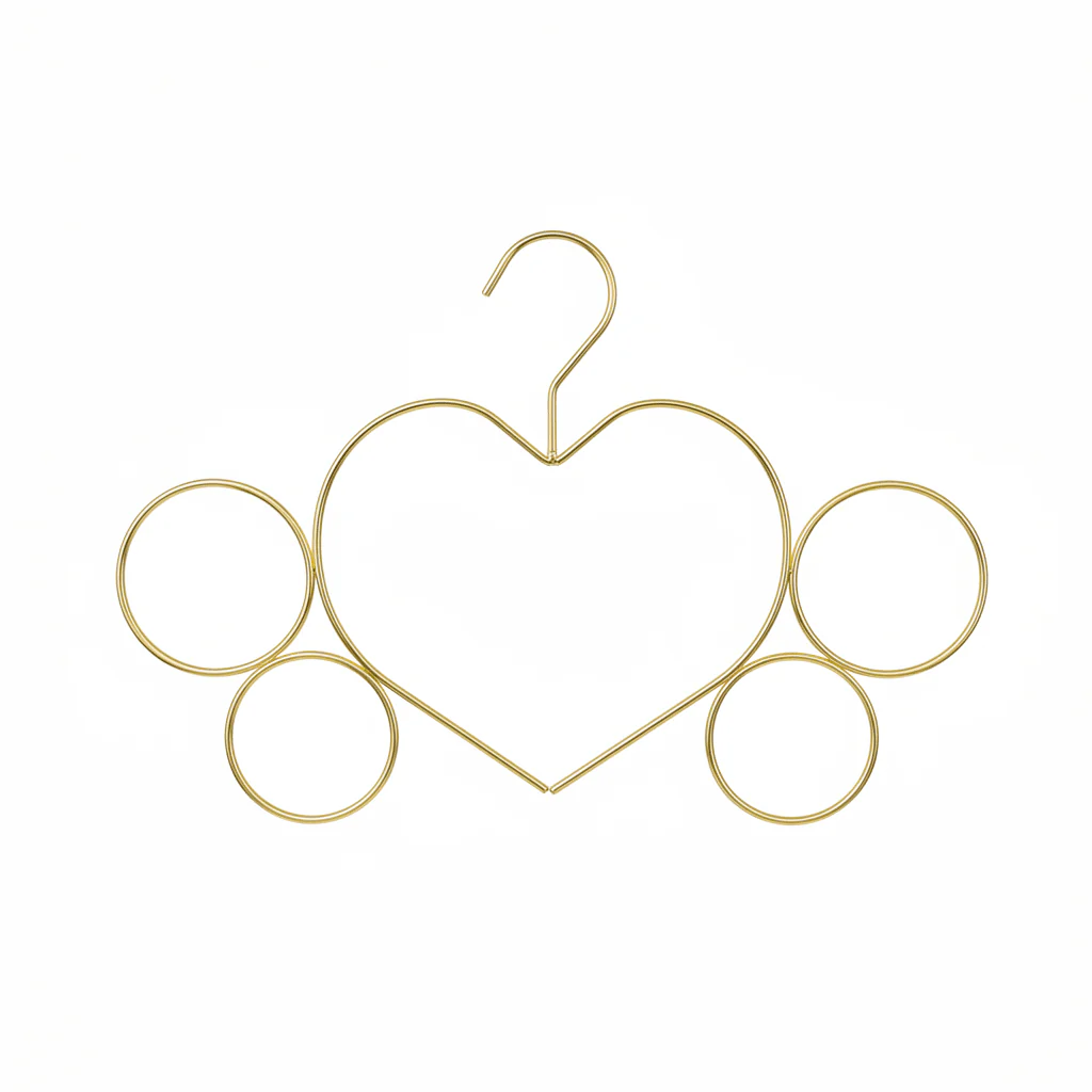 AKDC Decorative Gold Metal Cloth Hanger | Heart Design | 26cm × 24cm
