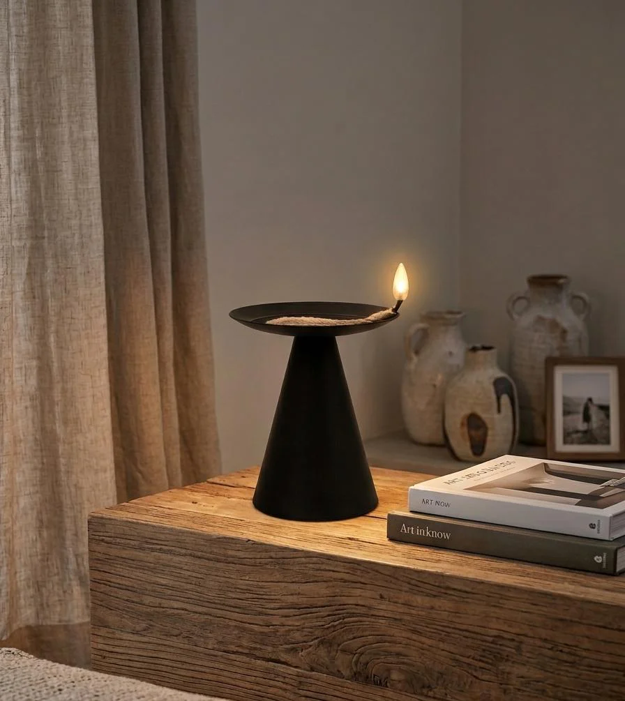 AKDC LED Metal Candle Light – Matte Black | 10×9 cm - Image 2