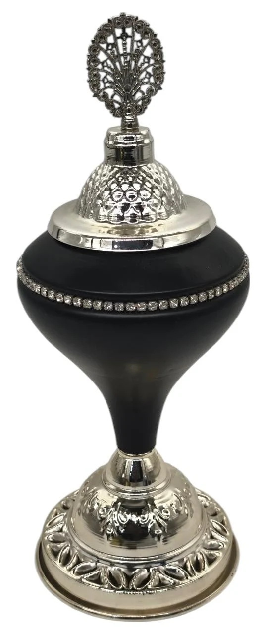 AKDC Metal Sugar Pot 28cm*7cm, Black/Silver