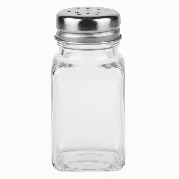 AKDC Mini Clear Glass Salt & Pepper Shaker with Metal Lid for Compact Kitchen & Travel Use – 75ml