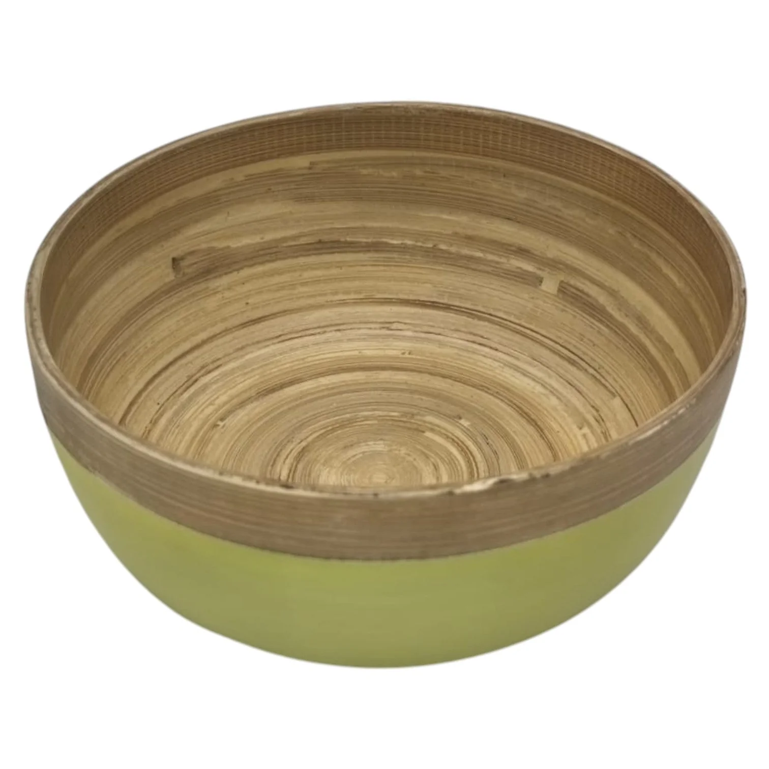 AKDC Modern Bamboo Round Serving Bowl-18cmX8cm-LightGreen&Bamboo - Image 2