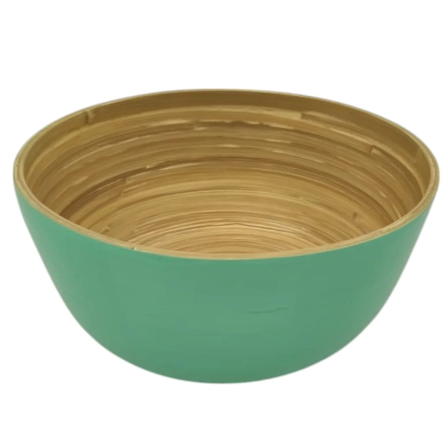AKDC Modern Bamboo Round Serving Bowl-25cmX12cm-Green&Bamboo