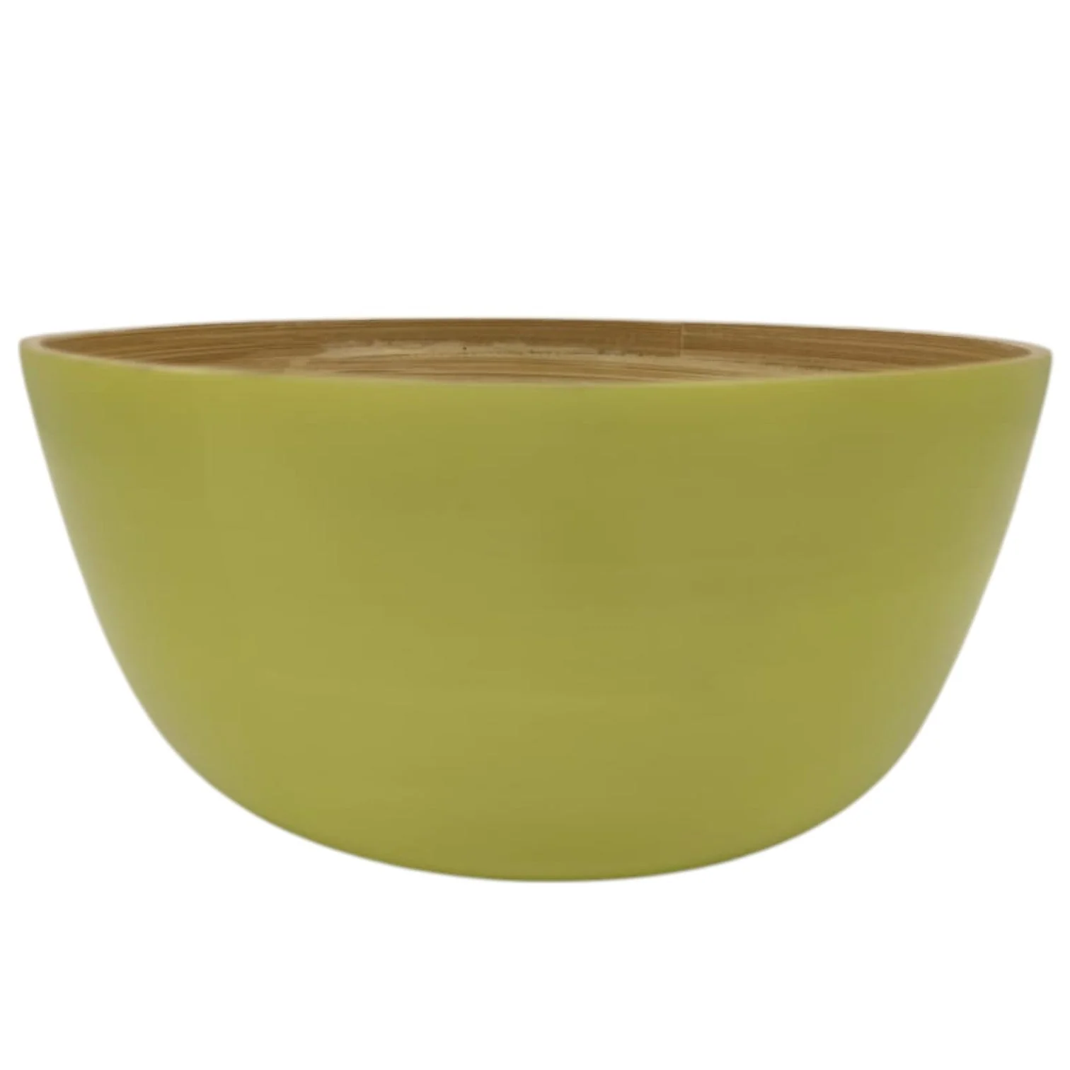 AKDC Modern Bamboo Round Serving Bowl-25cmX12cm-LightGreen&Bamboo - Image 2