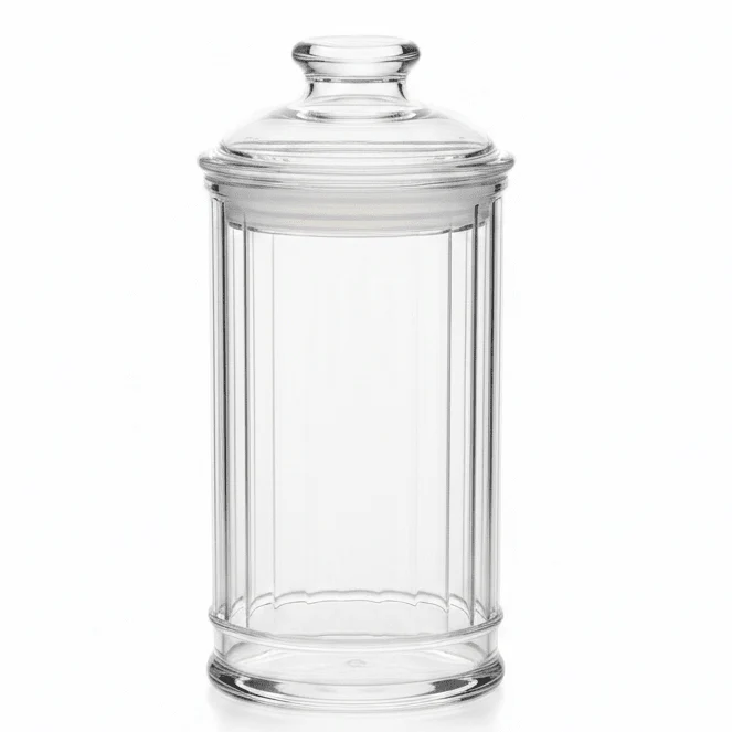 AKDC Modern Elegant Clear Acrylic Storage Canister with Secure Lid for Kitchen Organization 17 × 10 cm
