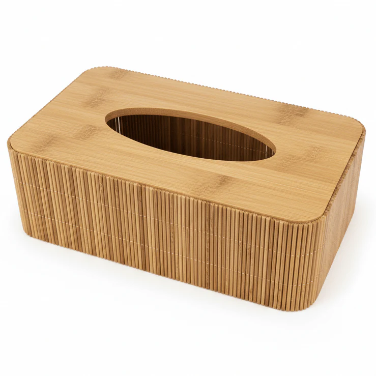 AKDC Natural Bamboo & Wood Rectangular Tissue Box Cover 23 X 13 X 8 cm