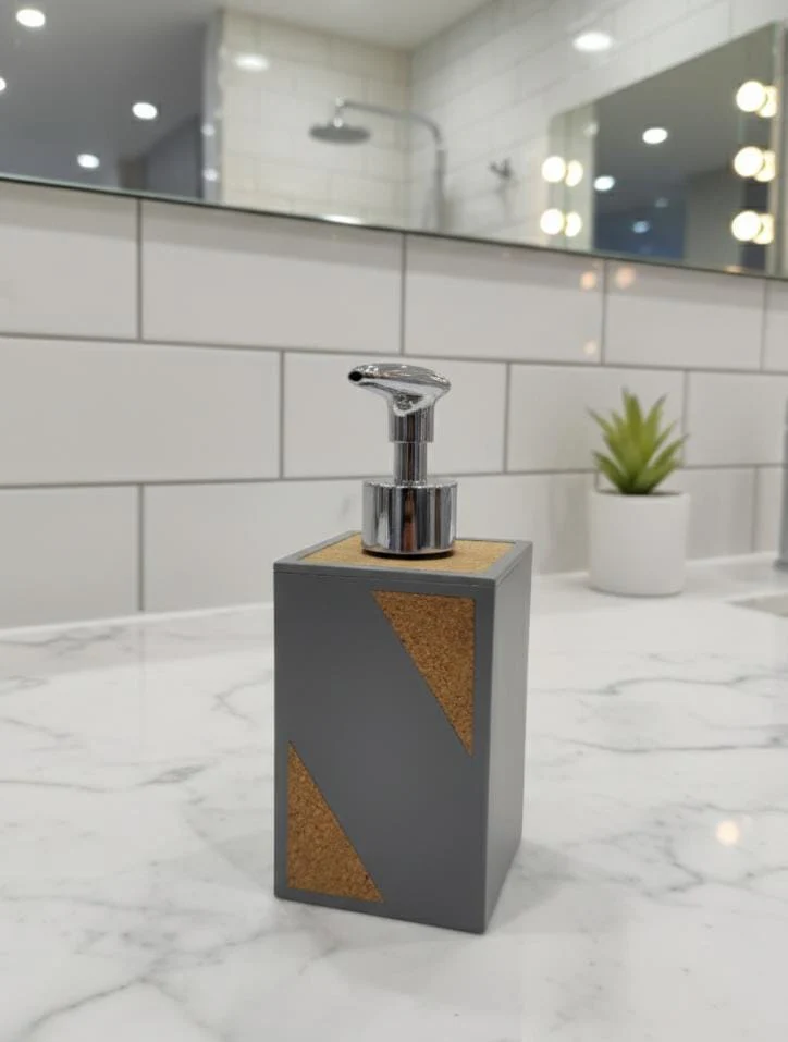 AKDC Plastic Liquid Soap Dispenser – Modern Gray Color, Durable Design for Bathroom or Kitchen Use - Image 2