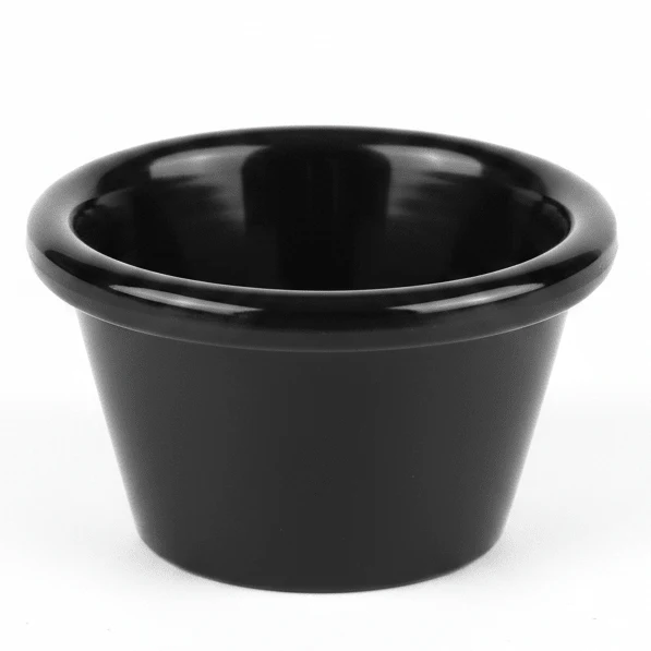 AKDC Premium Black Melamine Ramekin Bowl 2.5 Inch Mini Sauce and Condiment Bowl