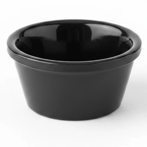 AKDC Premium Black Melamine Ramekin Bowl 2.75 Inch Small Portion Dipping Bowl