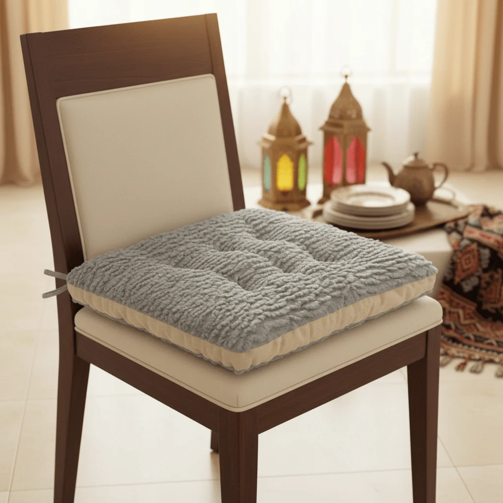 AKDC Premium Polyester Dusty Grey Square Chair Cushion Long Lasting Seat Pad for Office Dining and Home Chairs 40 × 40 cm - Image 2