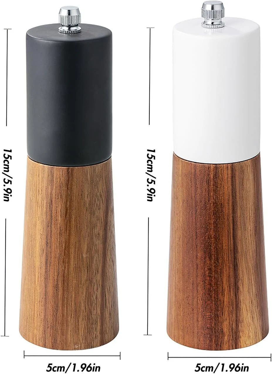 AKDC Premium Wooden Salt & Pepper Grinder Set with Stand – Adjustable Ceramic Grinding Mechanism - Image 2