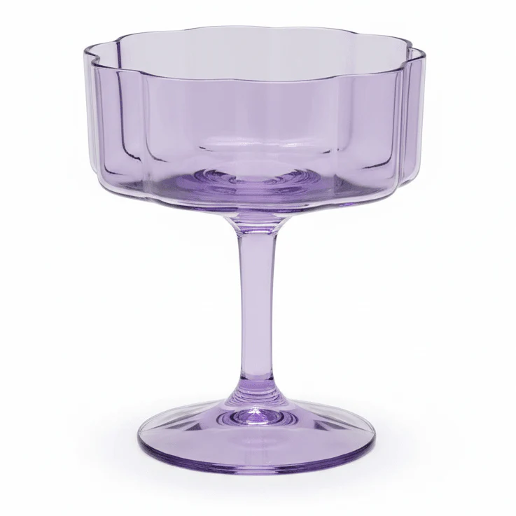 AKDC Purple Coloured Cocktail Glass – 254 ml Premium Decorative Drink Glass for Cocktails, Mocktails & Home Bar