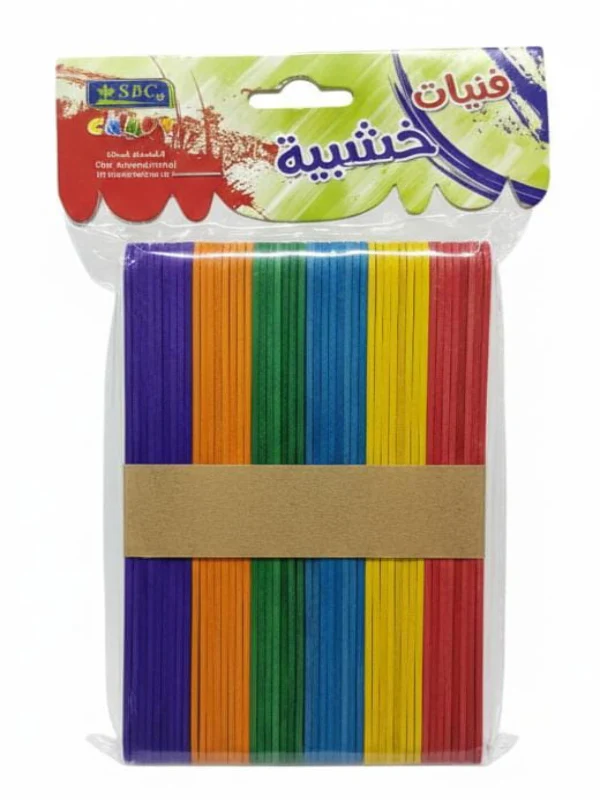 Sbc Rainbow Wooden Craft Sticks Set – 48-Piece Assorted Color Pack