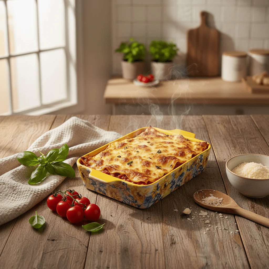 Rectangular Ceramic Baking Dish with Floral Handle Design In Assorted Colours – Stylish Oven-to-Serve Dish (26×18 cm) - Image 2