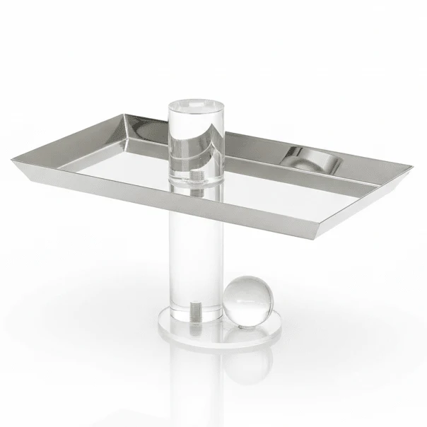 AKDC Rectangular Elegant Footed Candy Tray – Premium Metal Serving Tray for Sweets & Snacks Display – 24x12 cm