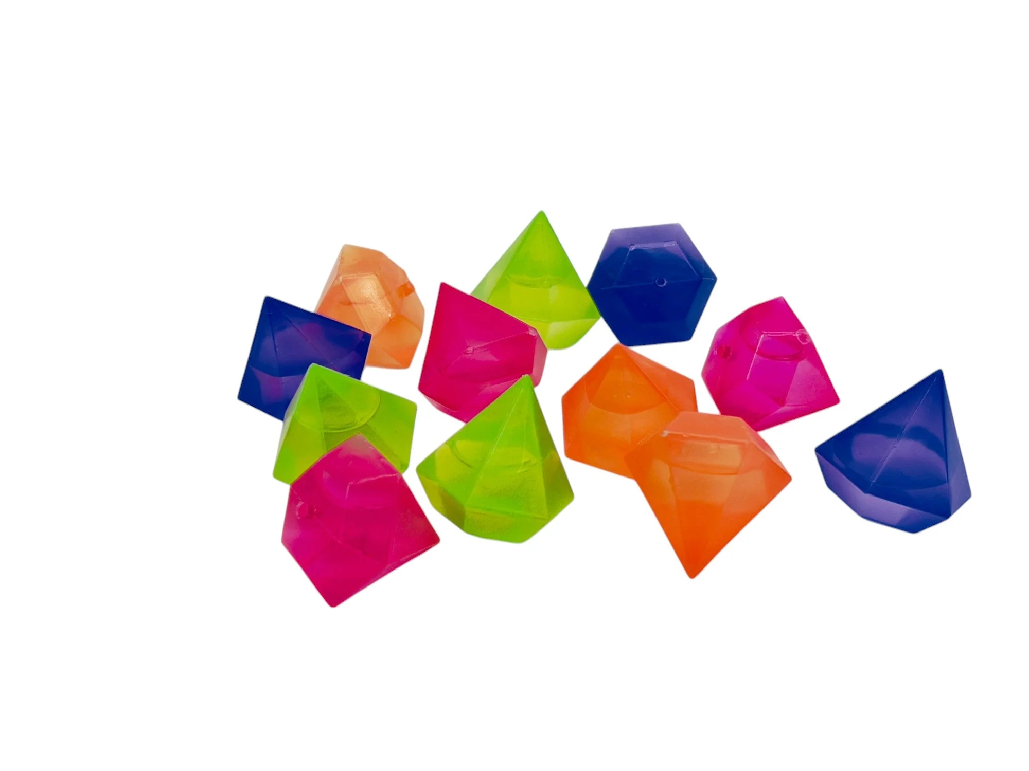 AKDC Reusable Ice Cubes 12pcs, Diamond Design Multicolour
