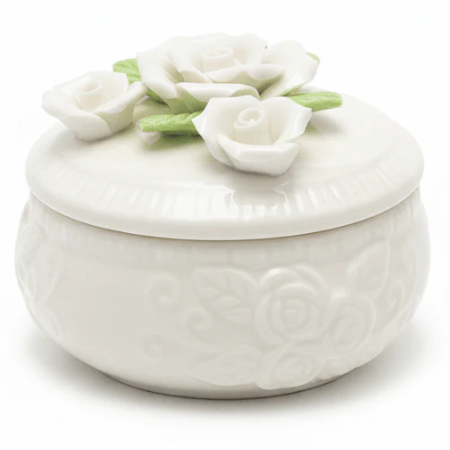 AKDC round ceramic sugar pot with floral lid decorative kitchen storage jar luxury tableware gift item 8cm Assorted Colors - Image 2