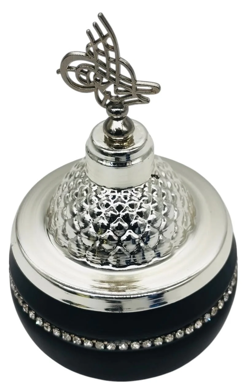 AKDC Round Metal Sugar Pot 15cm*7cm, Black/Silver - Image 2