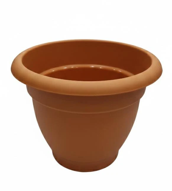 AKDC Sand Color Extra-Large Plastic Plant Pot – Deep Round Garden Planter – 30×36 cm