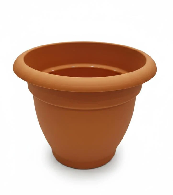 AKDC Sand Color Large Plastic Plant Pot – Elegant Tall Planter – 23×27 cm