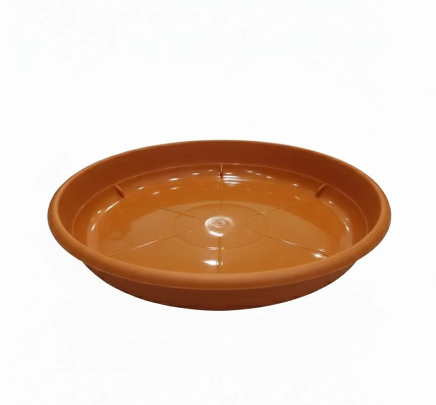 AKDC Sand Color Plastic Plant Pot Plate – Round Drip Tray – 24 cm