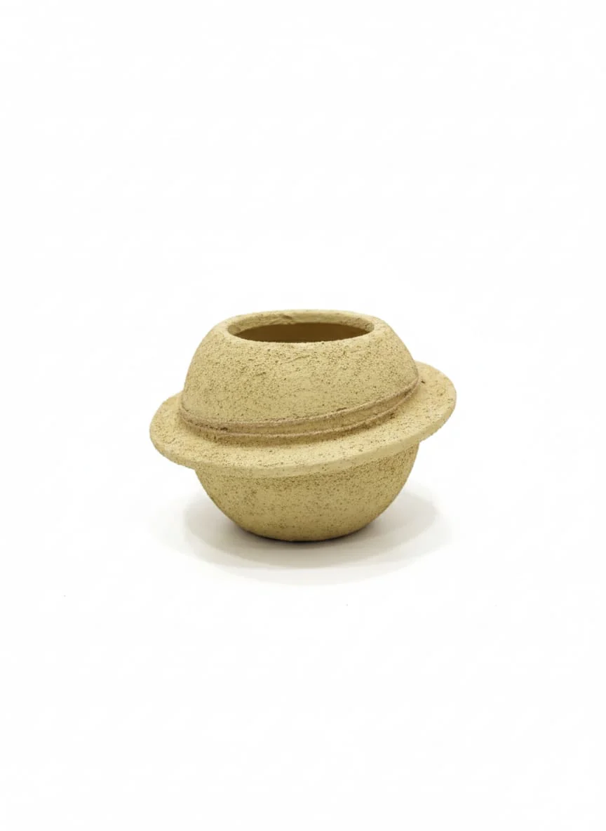 AKDC Sculpted Clay Plant Pot – Beige Color – 11×17 cm – Creative Unique Shape