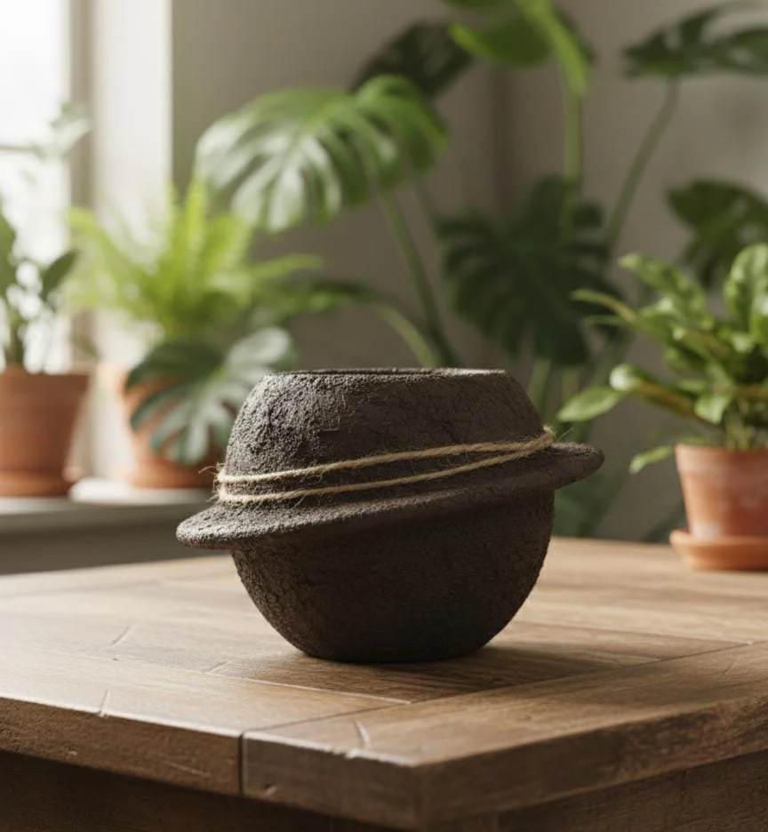 AKDC Sculpted Clay Plant Pot – Brown Earth Shade – 11×17 cm – Creative Unique Shape - Image 2
