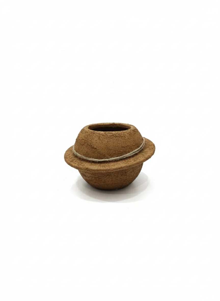 AKDC Sculpted Clay Plant Pot – Sand Tone – 11×17 cm – Creative Unique Shape