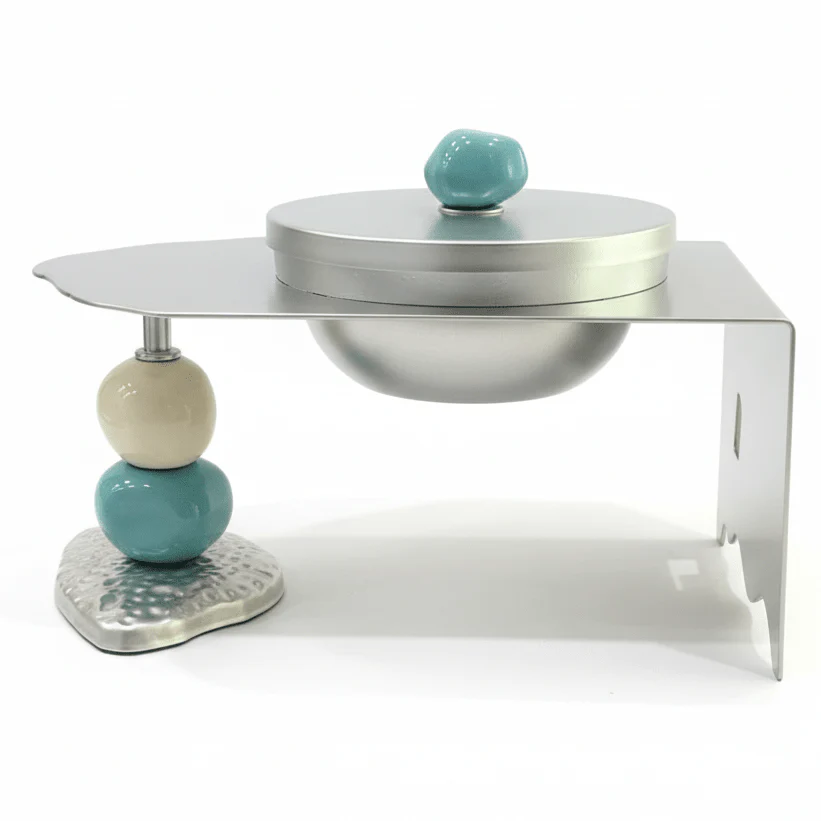 AKDC Single Section Rectangular Candy Bowl with Holder – Minimal Elegant Serving Tray for Sweets & Snacks – 20x12 cm