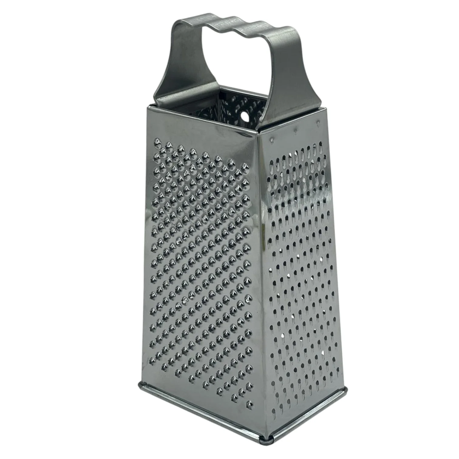 AKDC Stainless Steel 4 Side Grater Zest Sharp Blade & Easy Grip Handle Best For Parmesan Cheese, Vegetables, Ginger-11cmX8.5cmX24.5cm
