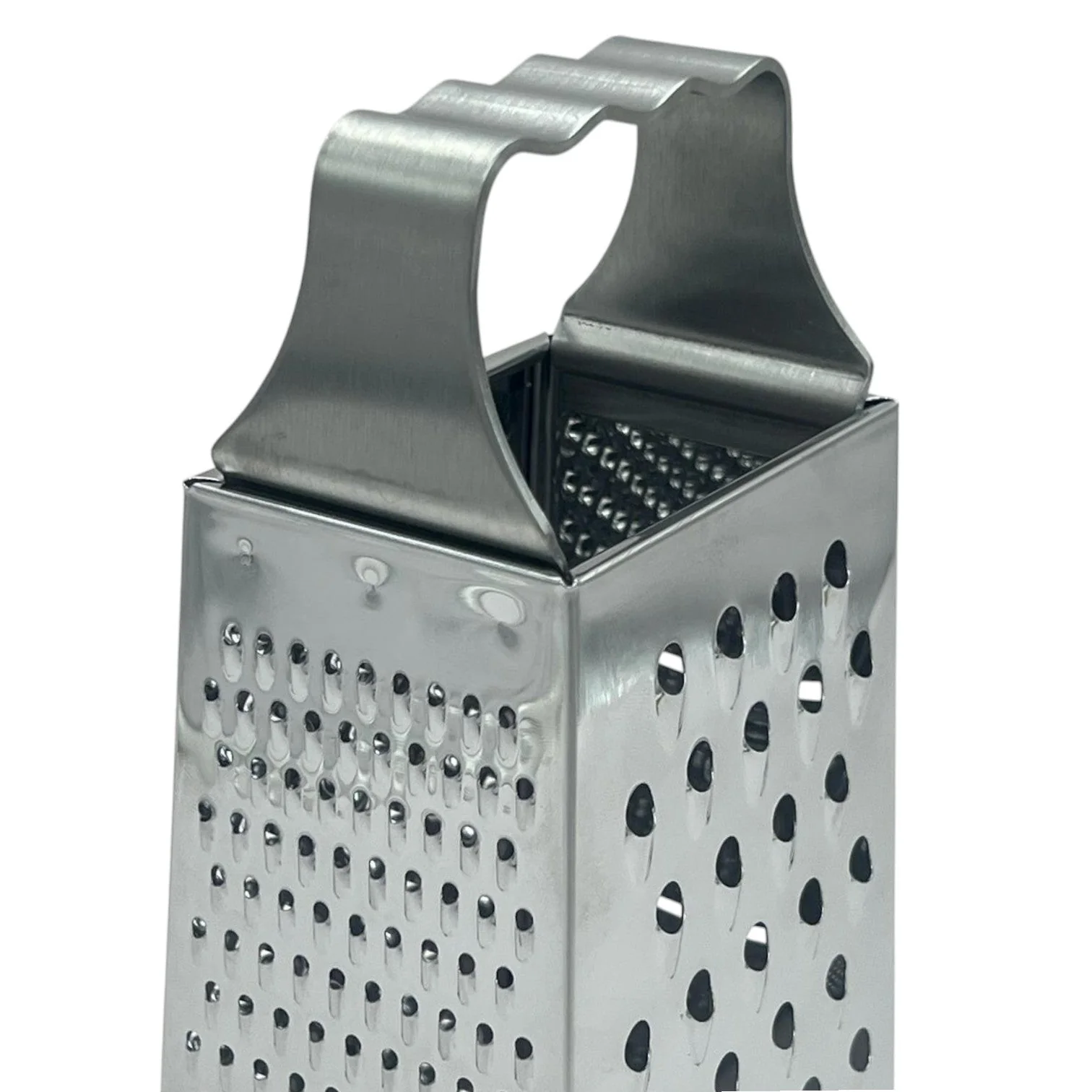 AKDC Stainless Steel 4 Side Grater Zest Sharp Blade & Easy Grip Handle Best For Parmesan Cheese, Vegetables, Ginger-11cmX8.5cmX24.5cm - Image 2