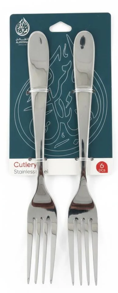 AKDC Stainless Steel Fork Set – 6 Pcs, 20 cm,Silver Contemporary Pattern Design 27