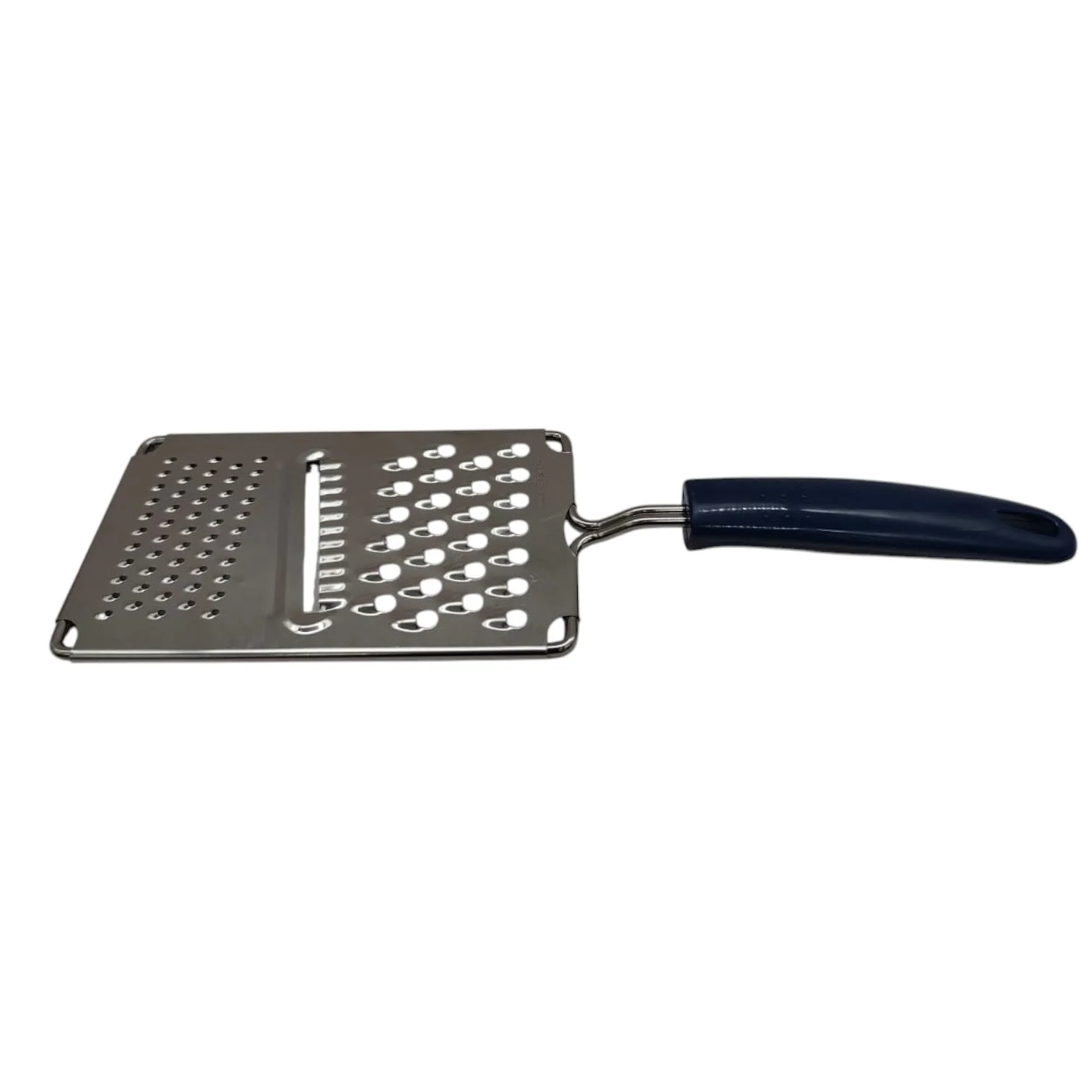 AKDC Stainless Steel Grater 3-In-1 with Plastic Handle - Grater/Slicer for Vegetables Cheese Chocolate | Ideal For Home Kitchen & Hotel-Blue&Steel - Image 2