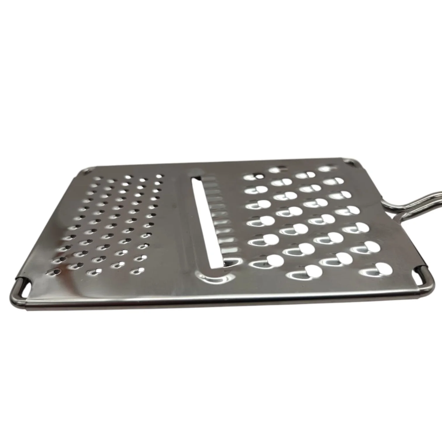 AKDC Stainless Steel Grater 3-In-1 with Plastic Handle - Grater/Slicer for Vegetables Cheese Chocolate | Ideal For Home Kitchen & Hotel-Blue&Steel - Image 4